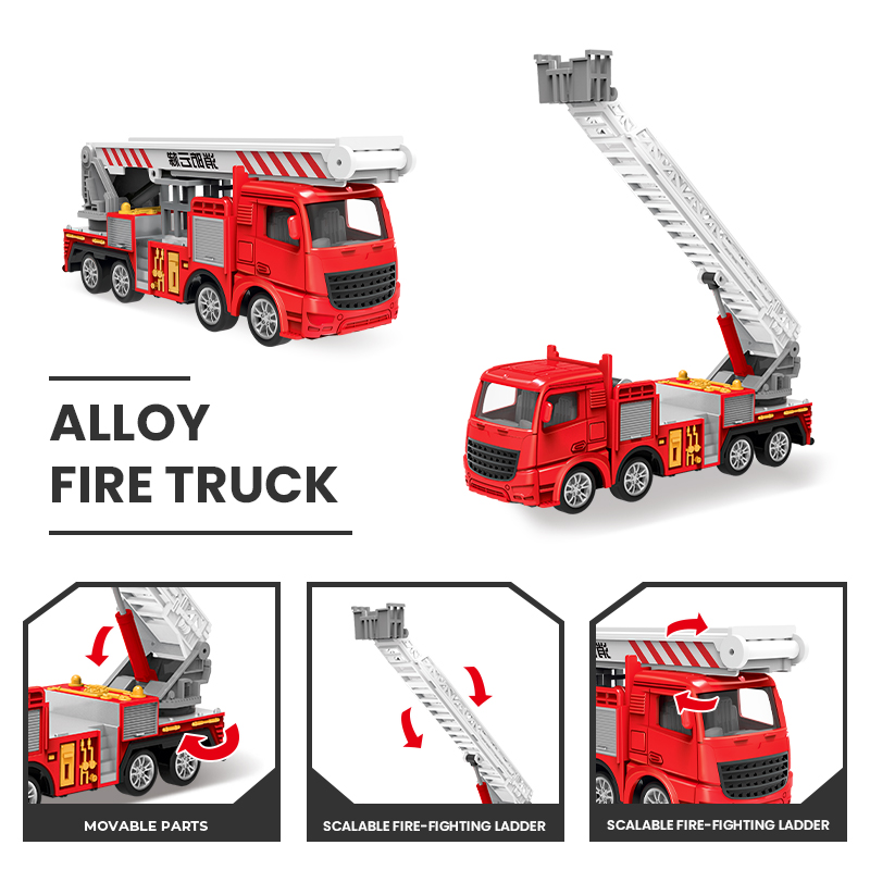 1:55 ダイキャスト消防車モデルシミュレーションプルバック - Fire Escape Ladder のレビューと価格
