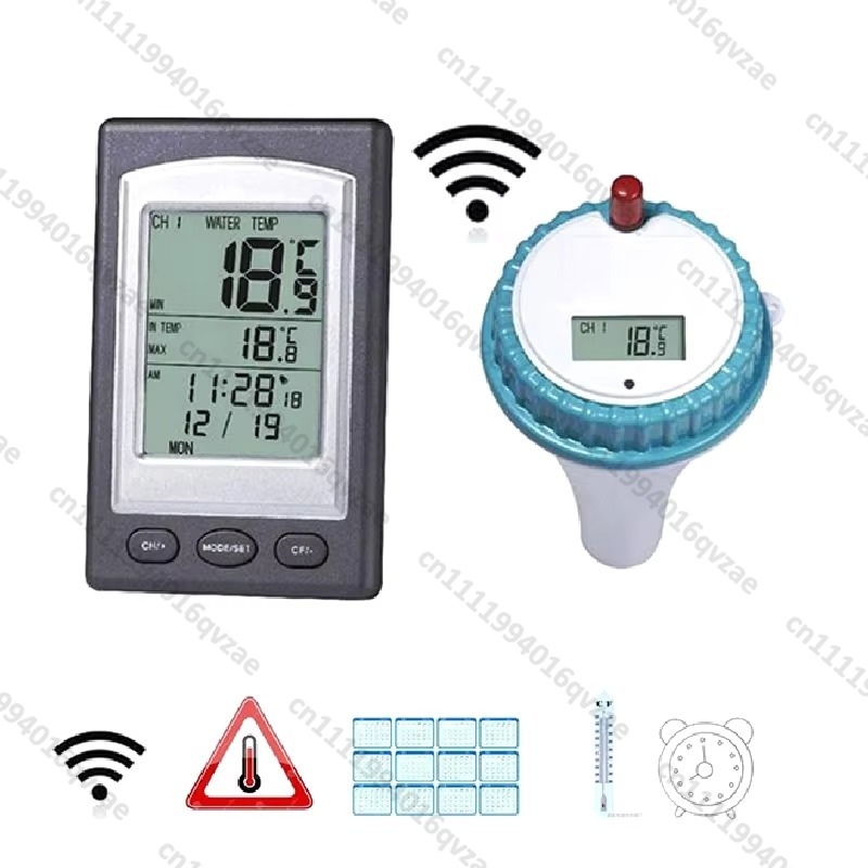 ワイヤレスプール温度計 カレンダー付き目覚まし時計 デジタル - Pool Alarm Float のレビューと価格