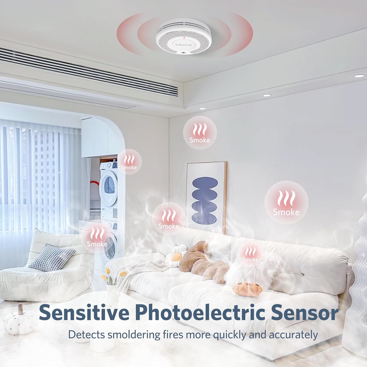 ワイヤレス連動(433MHz)+Tuya(2.4GHz) 煙 - Smoke Detector Interconnected のレビューと価格
