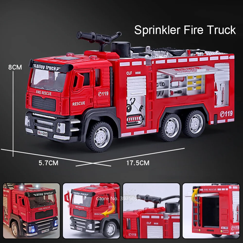 1/32 消防車車のおもちゃモデルサウンドライトはしご消防車 - Fire Escape Ladder のレビューと価格