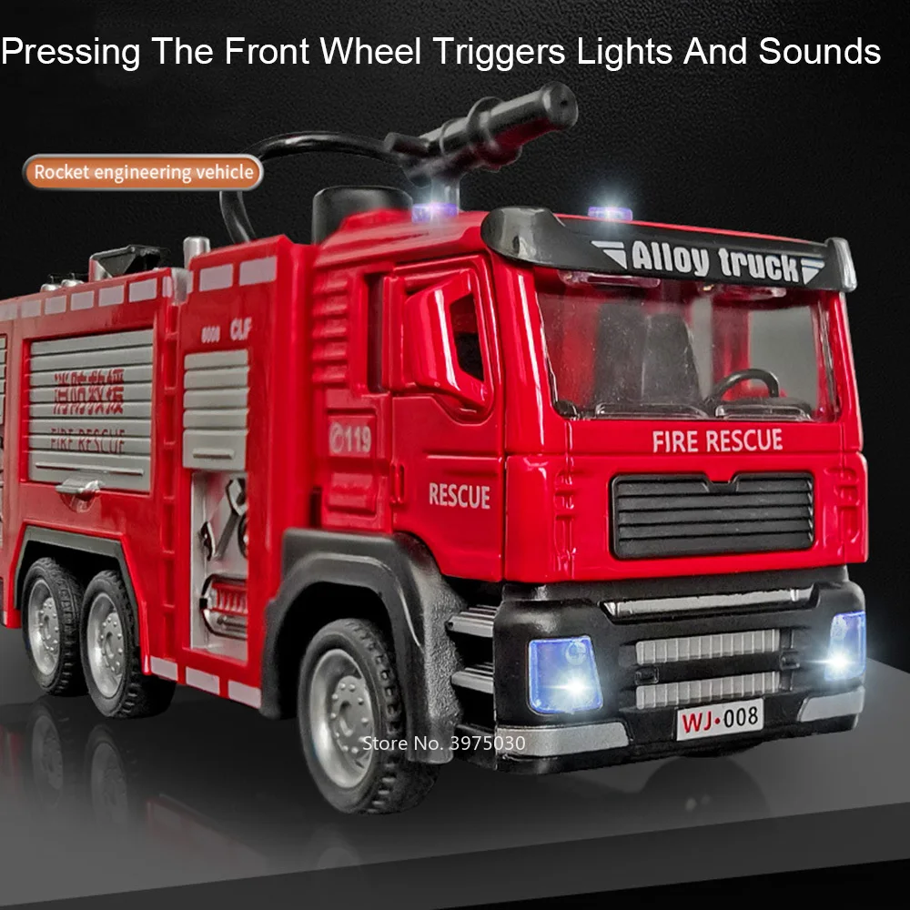 1/32 消防車車のおもちゃモデルサウンドライトはしご消防車 - Fire Escape Ladder のレビューと価格