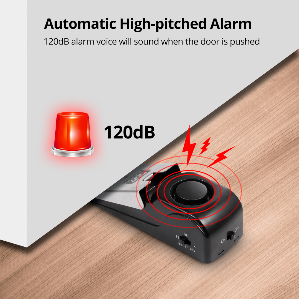 2 個ドアストップ警報ホームホテル 120dB 大声ドアスト - Door Stop Alarm のレビューと価格