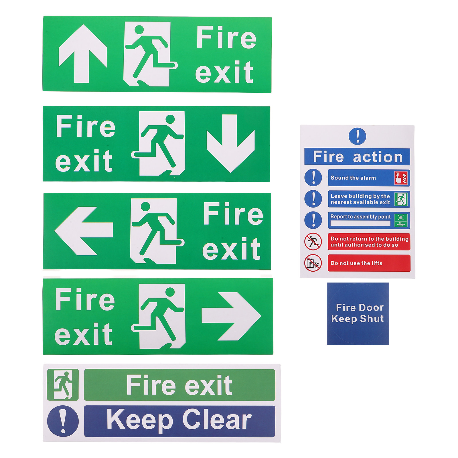 21個の非常口標識セット 緊急避難指示器 方向矢印付き 粘着 - Emergency Exit Sign のレビューと価格