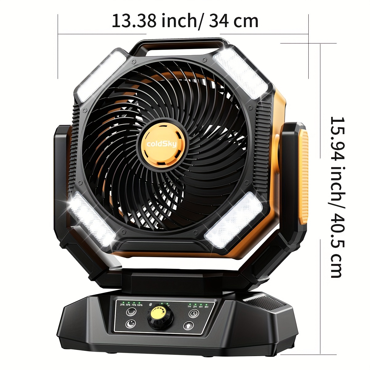 coldSky キャンプファン、バッテリー駆動ファン（4つの - Power Outage Light のレビューと価格