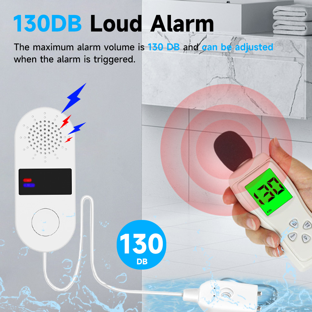 水漏れ検知器,Wi-Fi,Tuya,音声および光アラーム付き - Water Alarm Sensor のレビューと価格