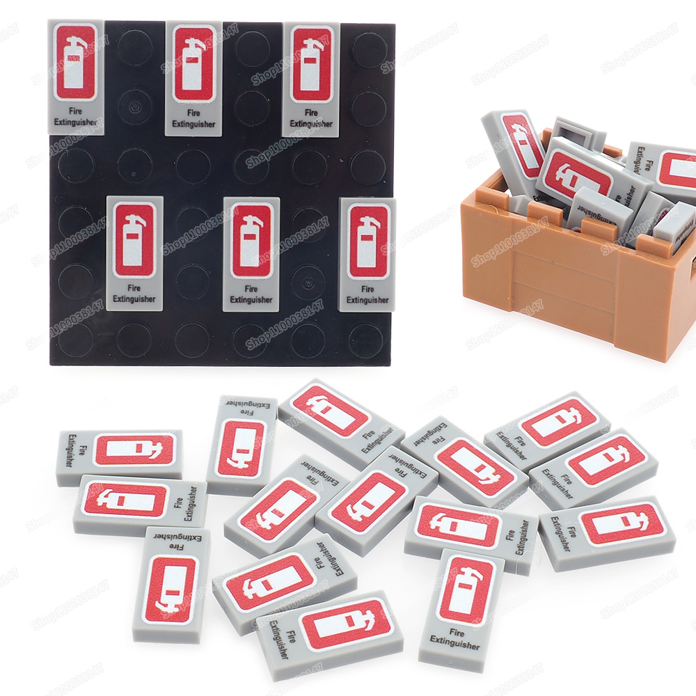 消火器パターンプリントタイル 3069 ビルディングブロック - Fire Extinguisher Small のレビューと価格