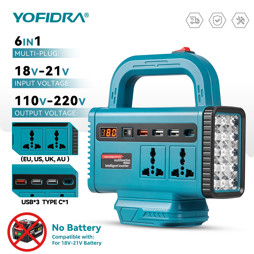 YOFIDRA 220V ポータブルパワーインバーター 屋外 - Power Outage Light のレビューと価格