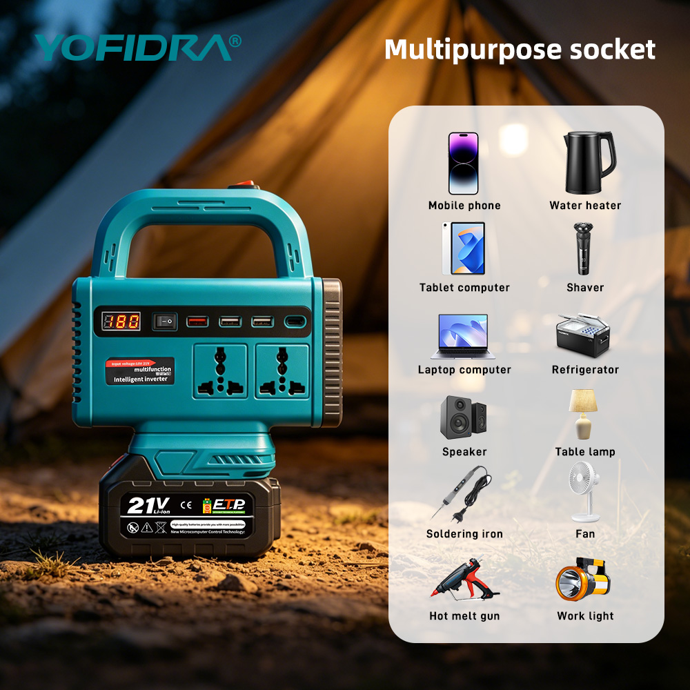 YOFIDRA 220V ポータブルパワーインバーター 屋外 - Power Outage Light のレビューと価格