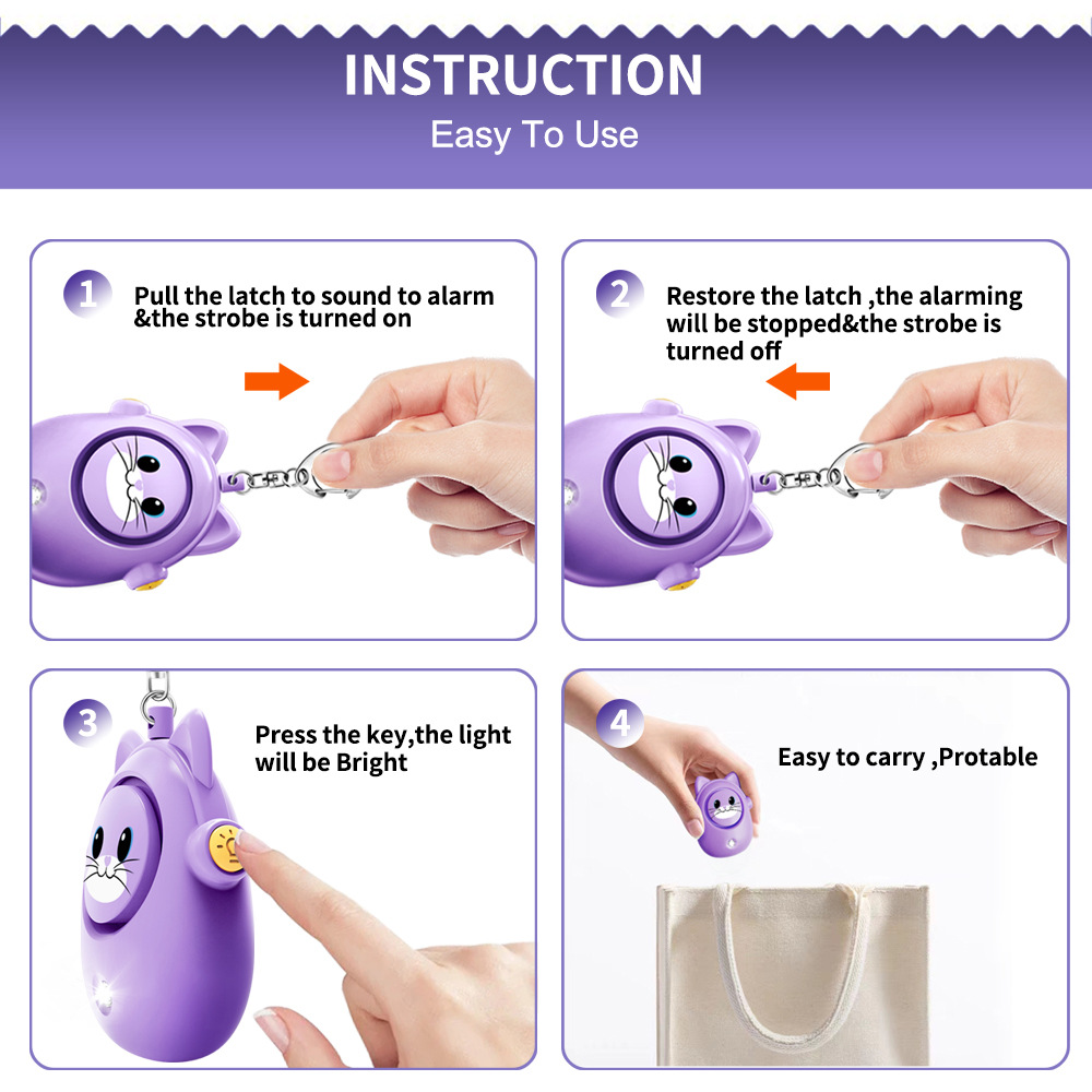 女性のためのかわいい猫の個人的な警報、オオカミのアーティファ - Personal Alarm Keychain のレビューと価格