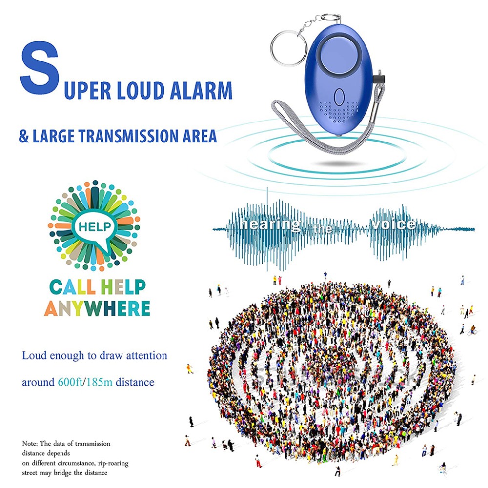 130dB 自己防衛警報抗オオカミ女児女性セキュリティ保護警 - Personal Alarm Keychain のレビューと価格