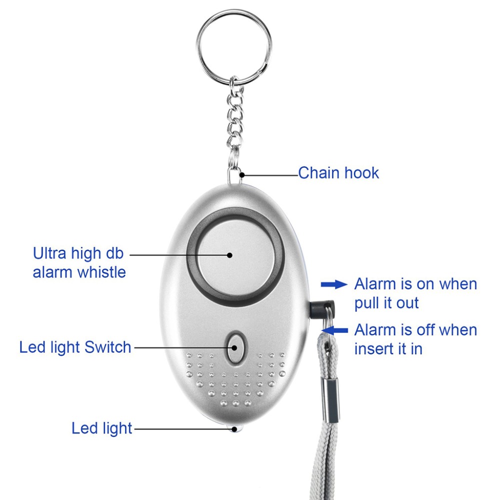 130dB 自己防衛警報抗オオカミ女児女性セキュリティ保護警 - Personal Alarm Keychain のレビューと価格