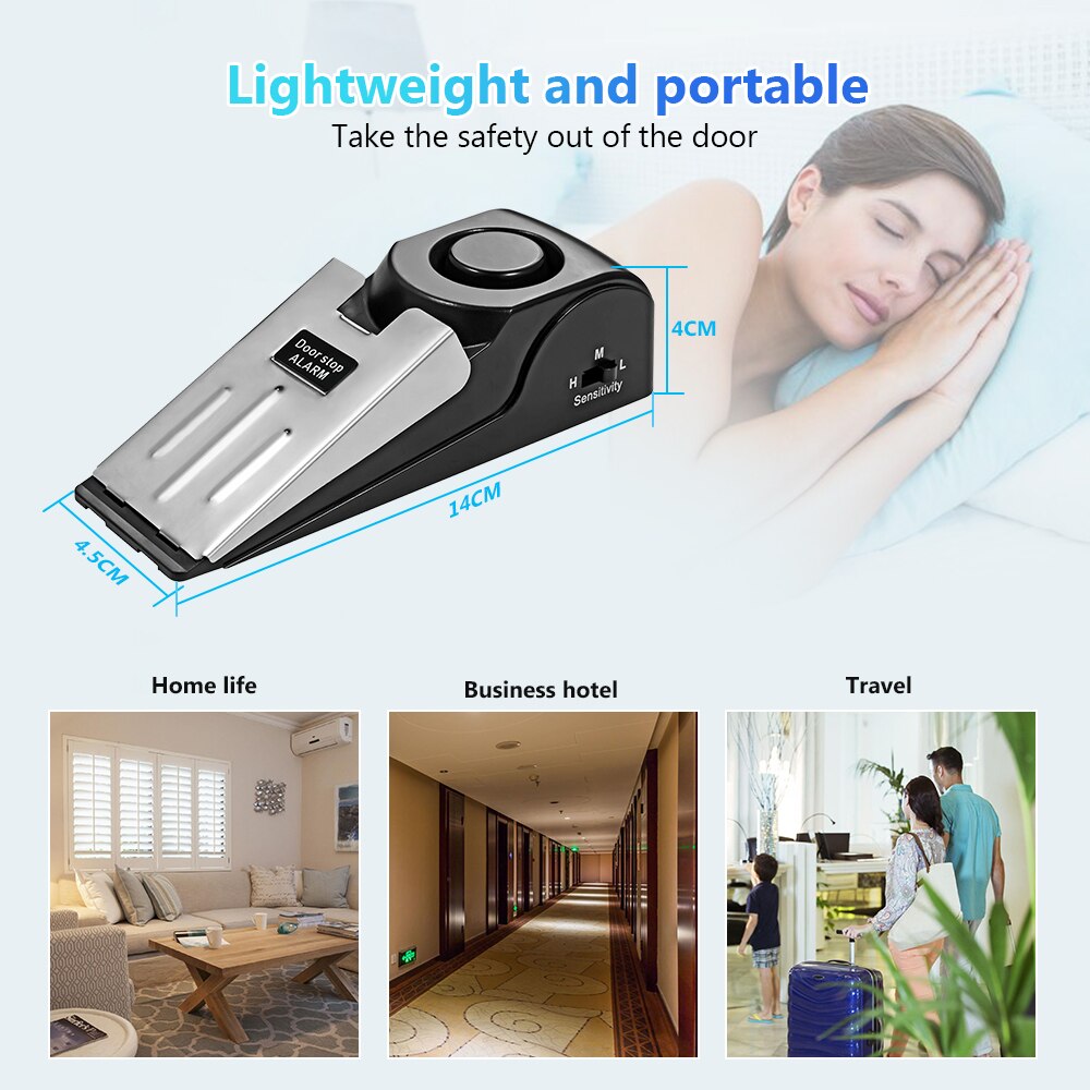 ワイヤレスドアストップ警報システム 125dB 大音量ホーム - Door Stop Alarm のレビューと価格