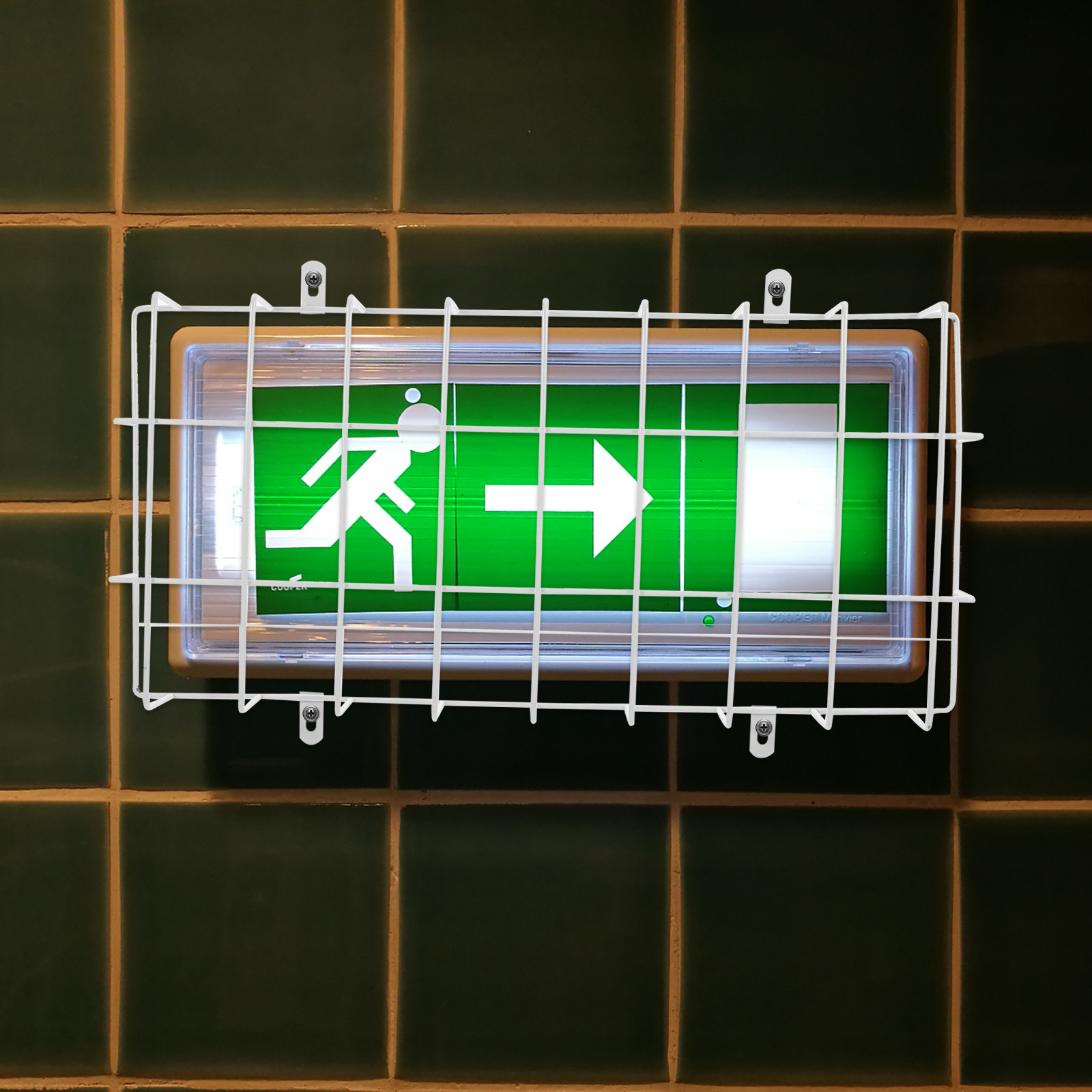 壁掛け式金属製出口標識保護ケージガード、緊急照明安全用ワイヤ - Emergency Exit Sign のレビューと価格