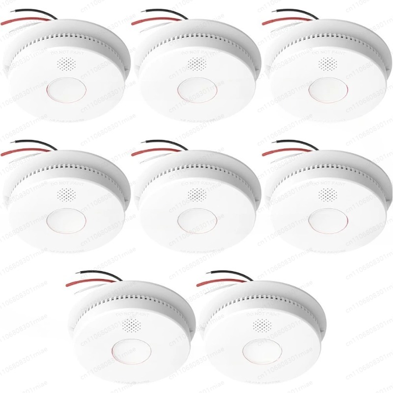 高品質-8個パック、ハードワイヤード相互接続型煙感知器、9V - Smoke Detector Interconnected のレビューと価格