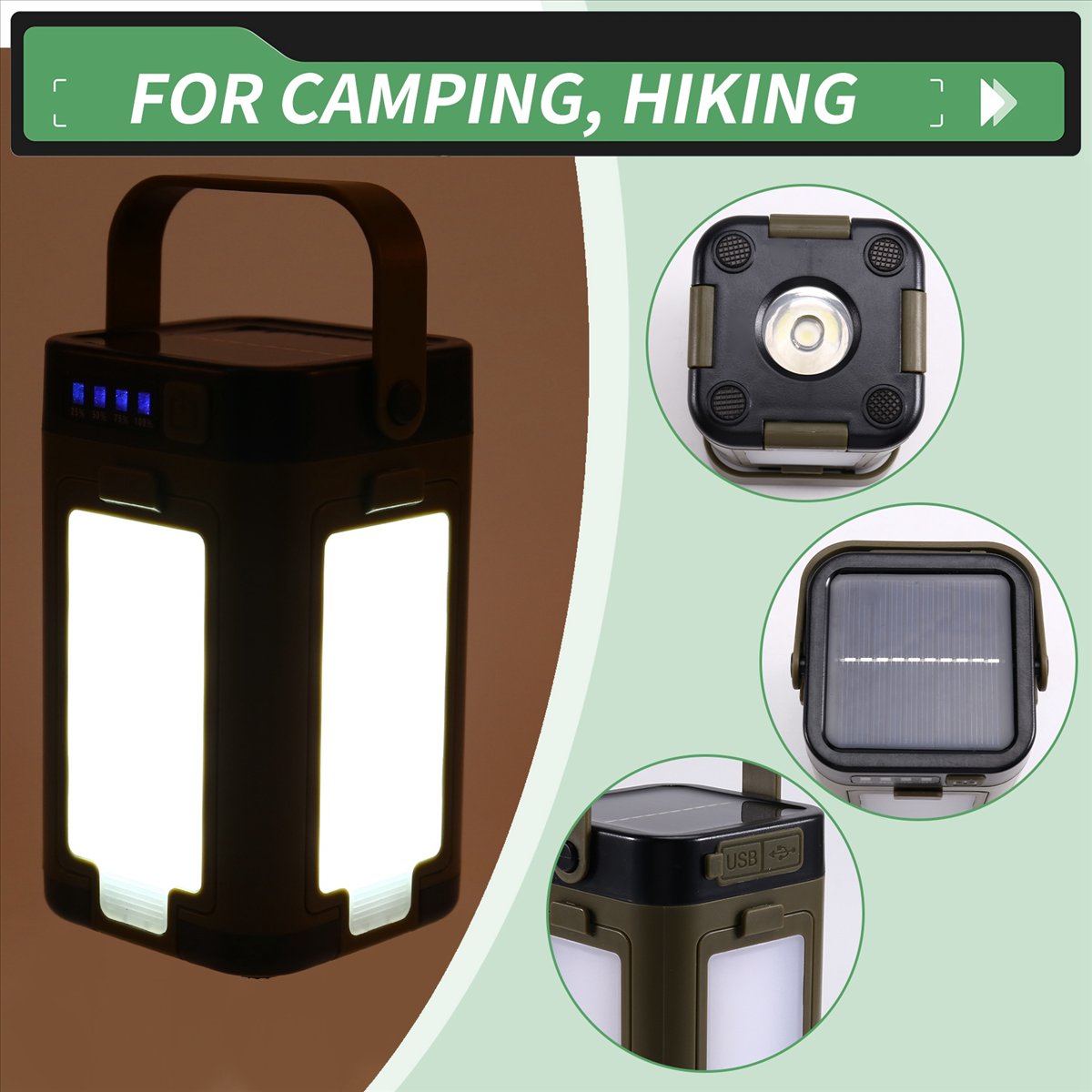 X08A 折りたたみ式 LED キャンプランタン ソーラー充 - Power Outage Light のレビューと価格