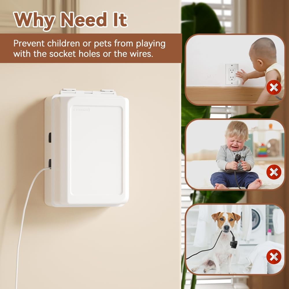 ベビープルーフ電気コンセントカバーボックス 子供用安全プラグ - Outlet Cover Baby のレビューと価格