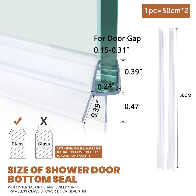 シャワードア底部シール 4-6 ミリメートルギャップ 50  - Window Lock Bar のレビューと価格