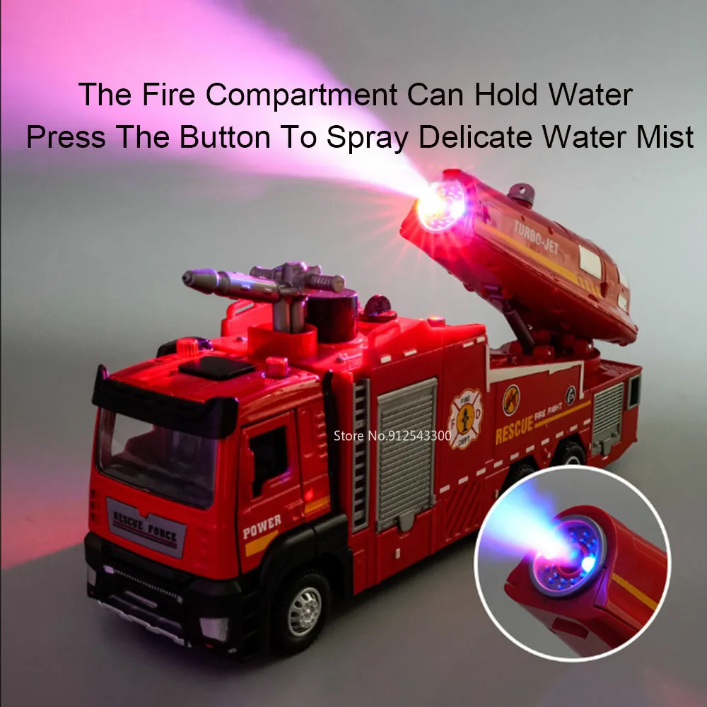 1:32 スケール水スプレー消防車モデルはしごトラックおもち - Fire Escape Ladder のレビューと価格