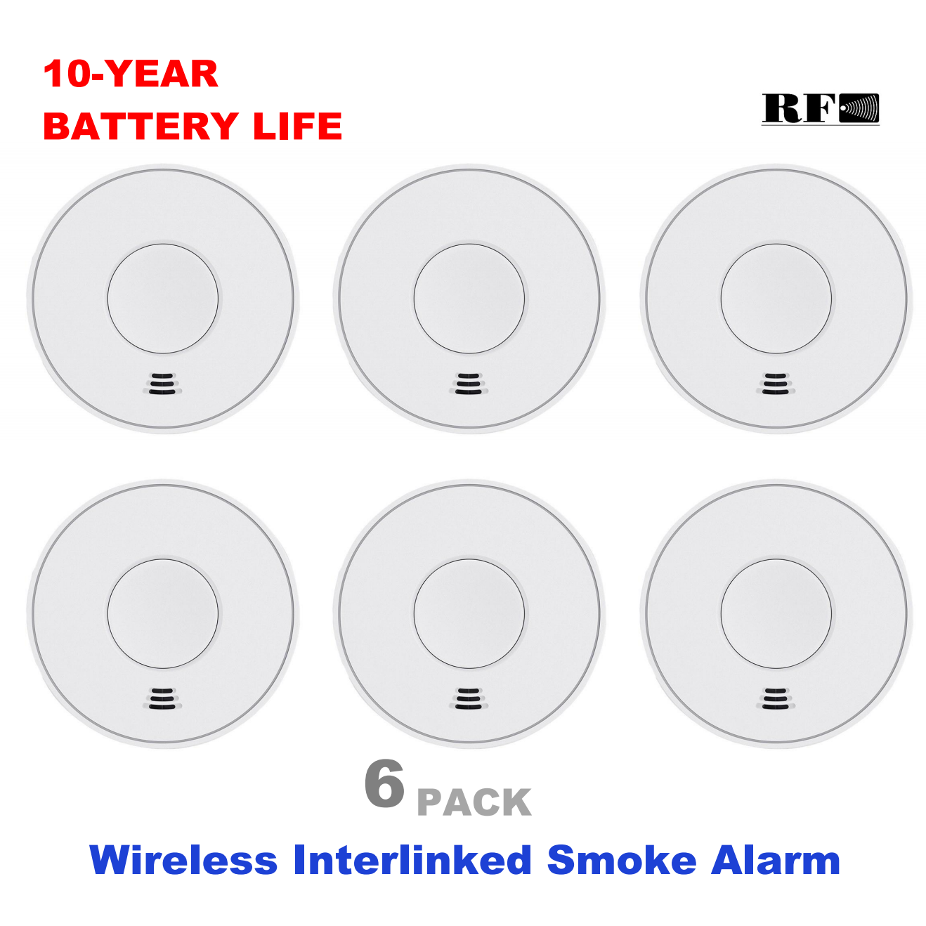 密閉型 10 年間バッテリー付きワイヤレス相互接続煙警報器、 - Smoke Detector Interconnected のレビューと価格