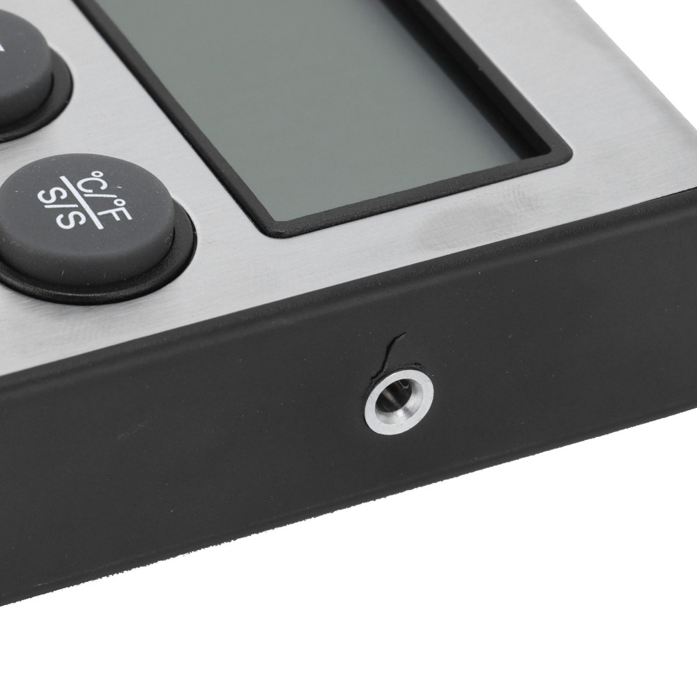 シルバーデジタルバーベキュー肉用温度計タイマーアラーム有線プ - Pool Alarm Float のレビューと価格