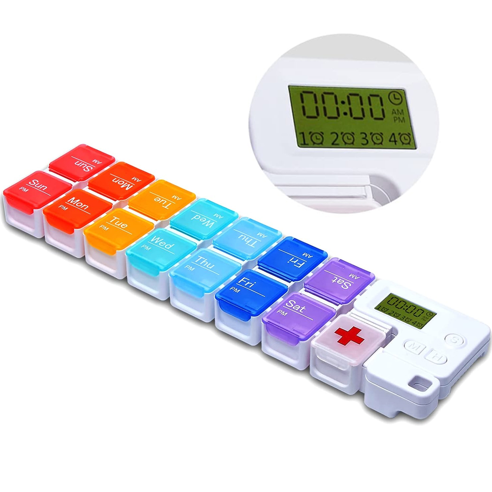 7日間のピルオーガナイザー 薬リマインダーアラーム付き ウィ - Medicine Cabinet Lock のレビューと価格